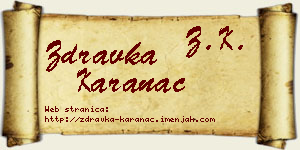 Zdravka Karanac vizit kartica